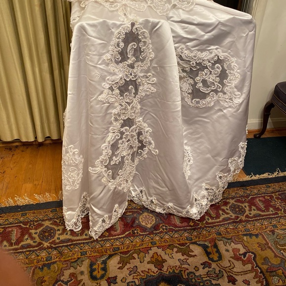 Pearl Embellished Gorgeous Wedding Gown & Veil - Picture 13 of 15